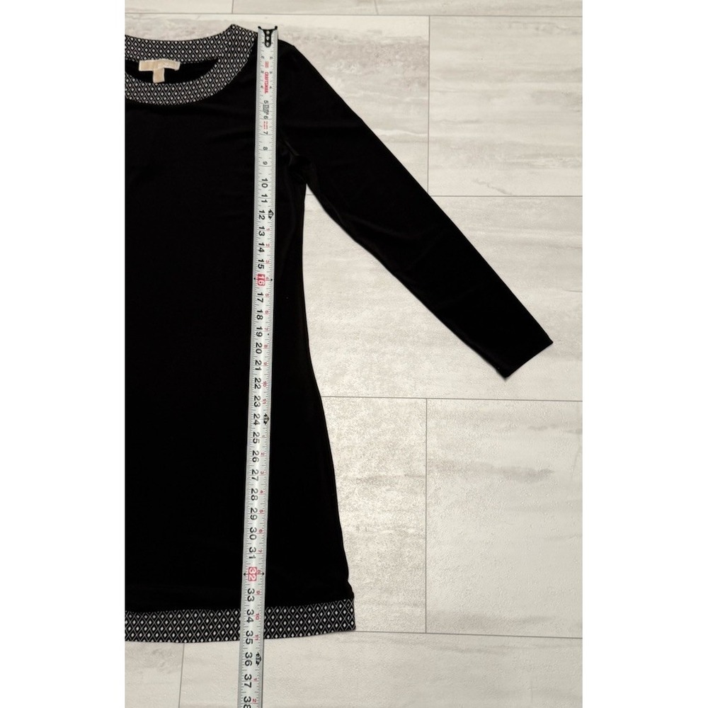 MICHAEL Michael Kors Black Long Sleeve A-Line Dress Pattern Trim Size M NWT - Picture 8 of 9